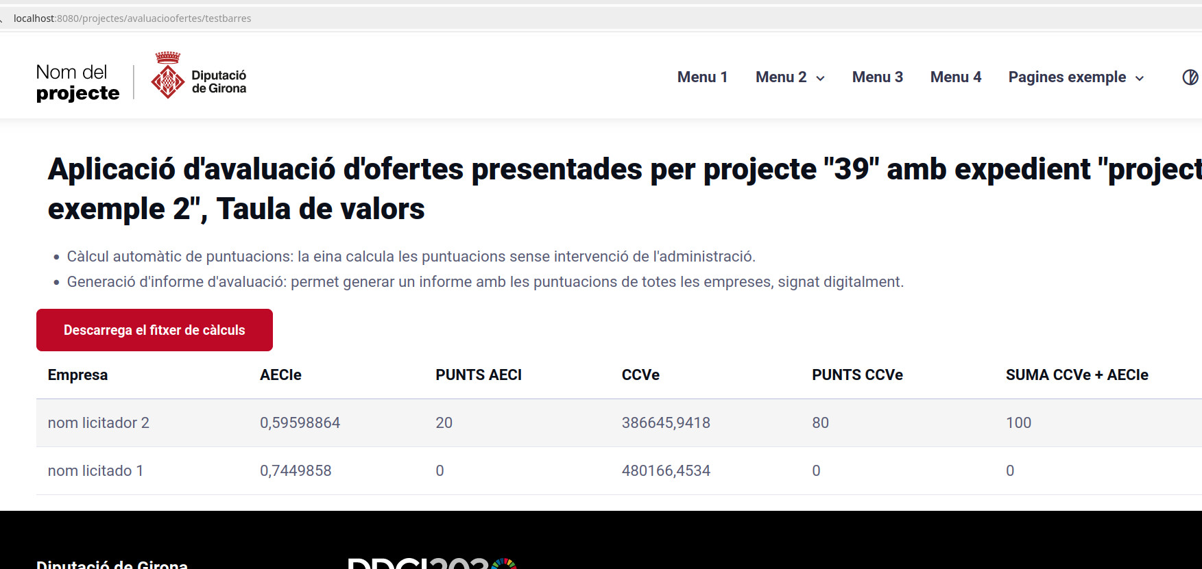 Aplicación web para la evaluación de proyectos de alumbrado público de la Diputació de Girona